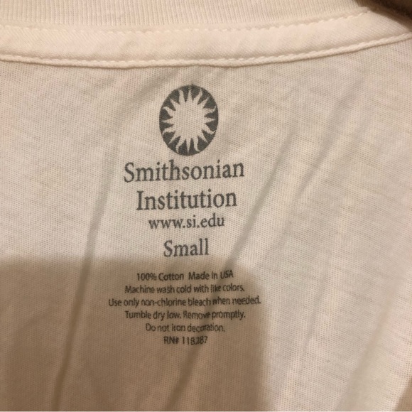 Sequin Tee Sparkly Glittery Sun Smithsonian Yellow Aqua Blue Cotton Small USA - Picture 7 of 8